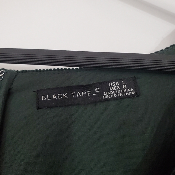 NWT BLACK TAPE Baby Doll Corduroy Drop Waist Emerald Green Dress - Picture 10 of 13